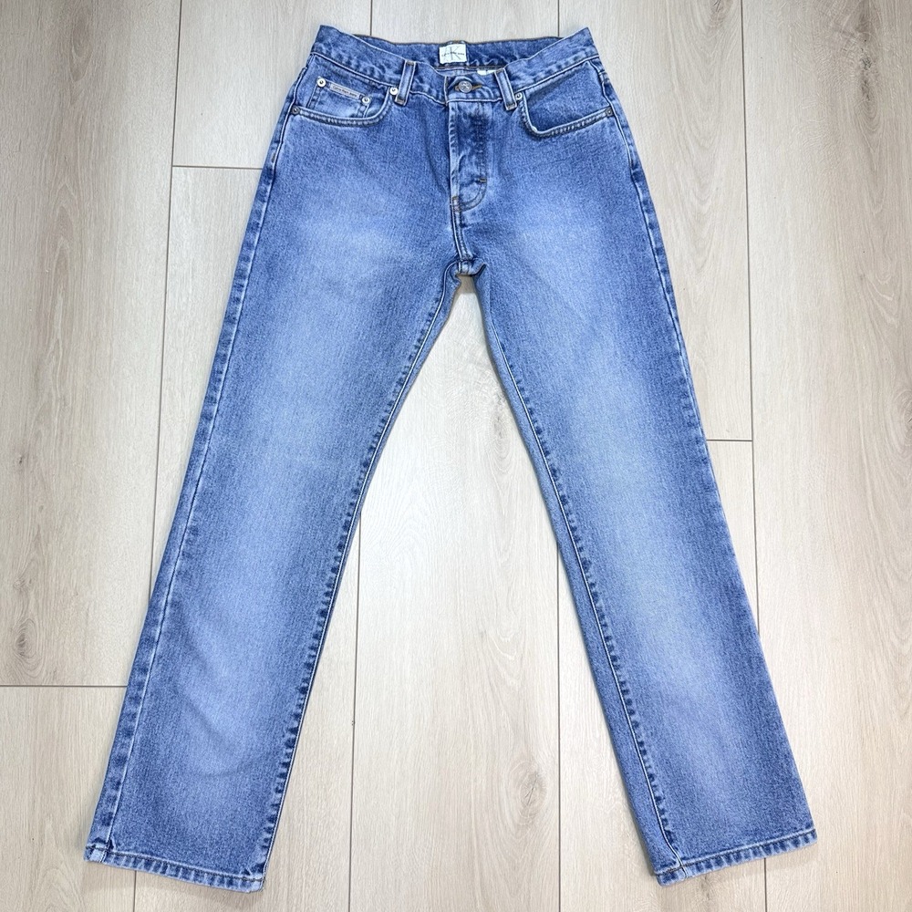 VTG Y2K Calvin Klein Easy Low Rider Jeans Juniors 3 26x30 Low Rise Button Fly